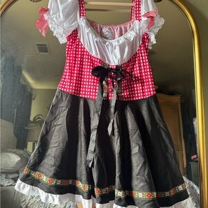 Red and Black Dirndl Dress